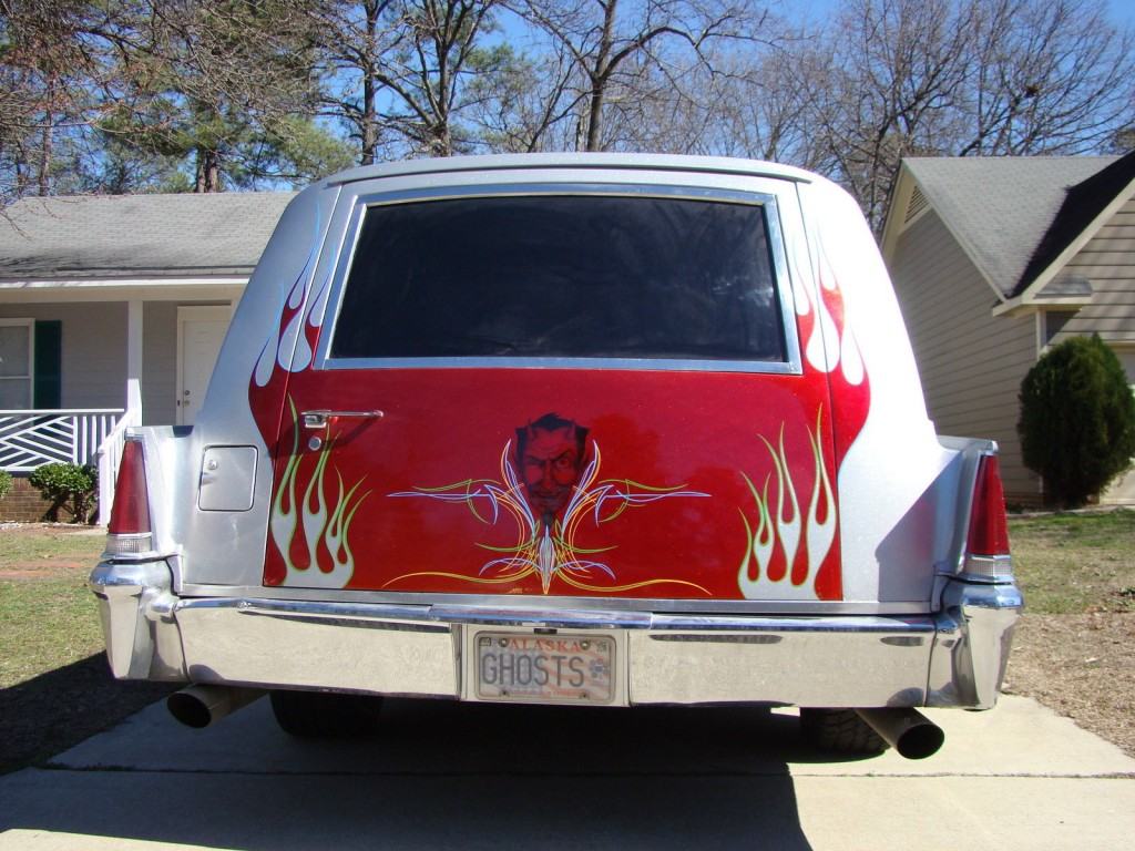1969 Cadillac Silver Hotrod Hearse all custom