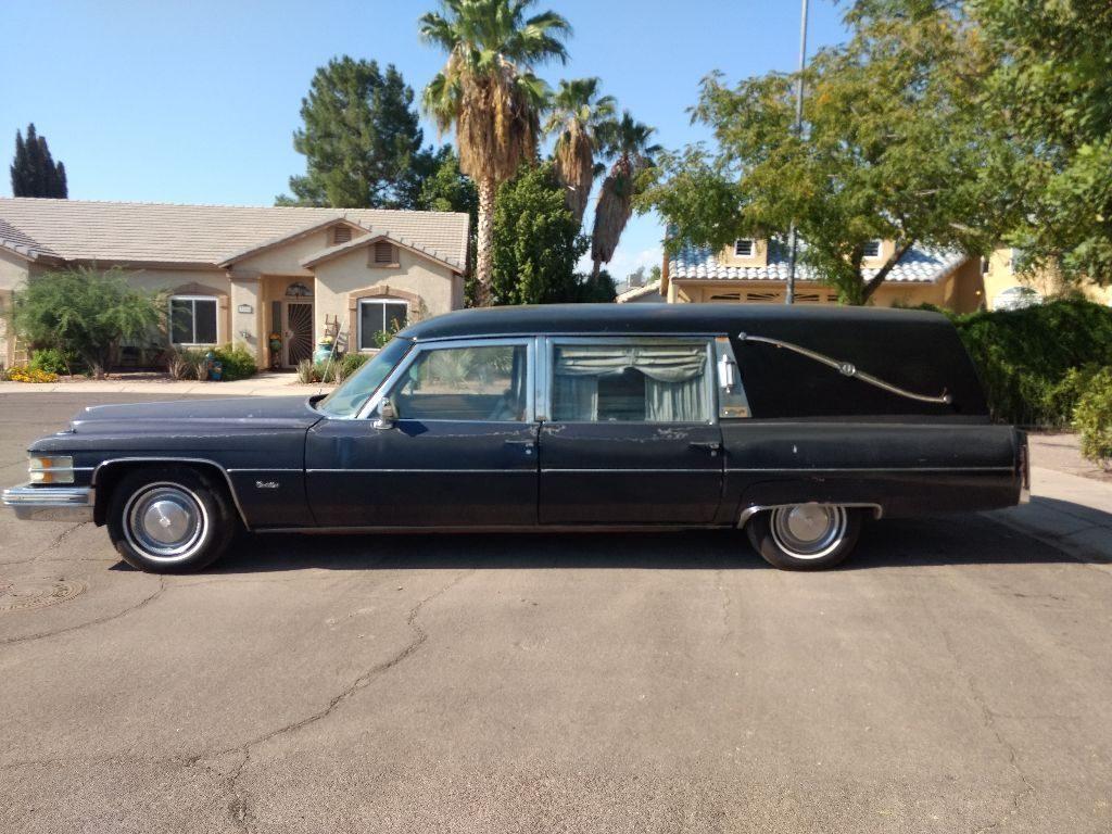 needs paint 1974 Cadillac Miller Meteor hearse