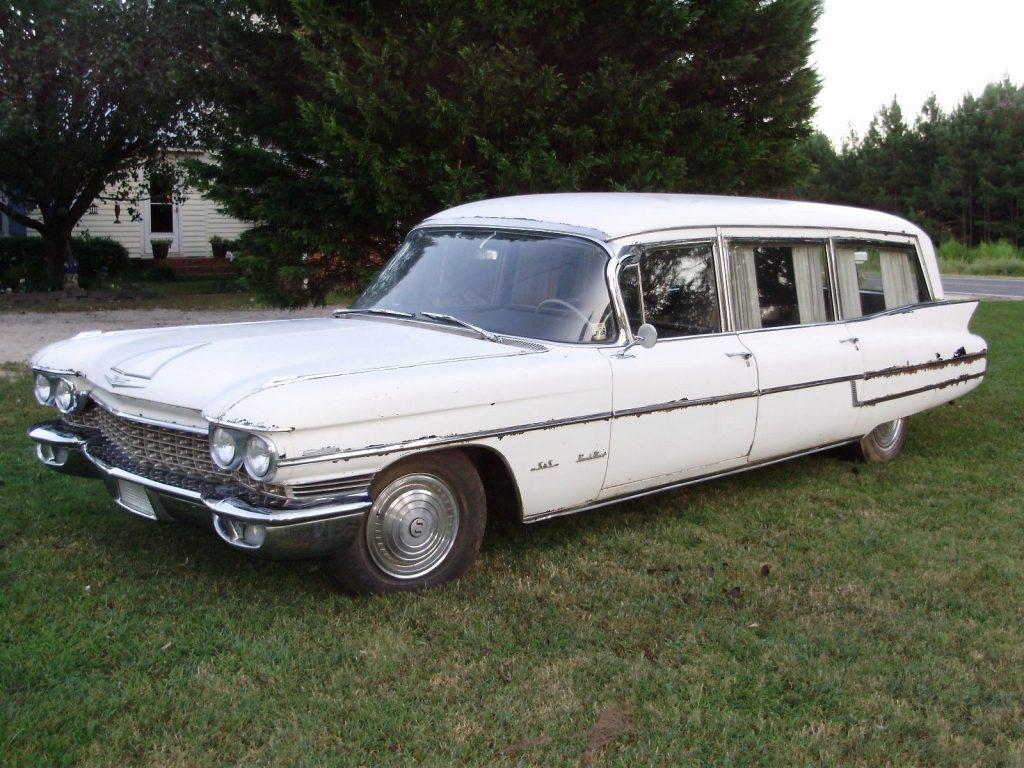 pretty much solid 1960 Cadillac Hearse Ambulance Combination S&S