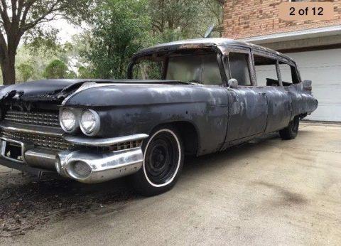 extra parts car 1959 Cadillac DeVille Miller-Meteor hearse for sale