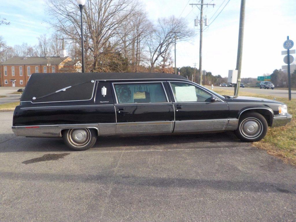 very clean 1996 Cadillac Fleetwood Sayers and Scoville hearse