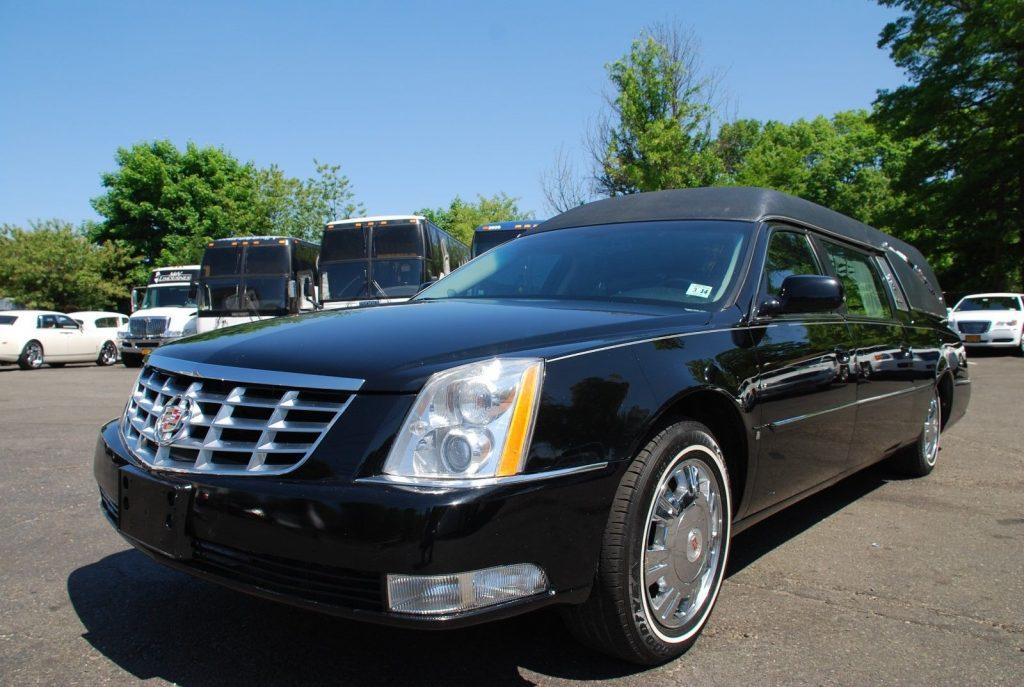 repaired 2010 Cadillac DTS Black hearse