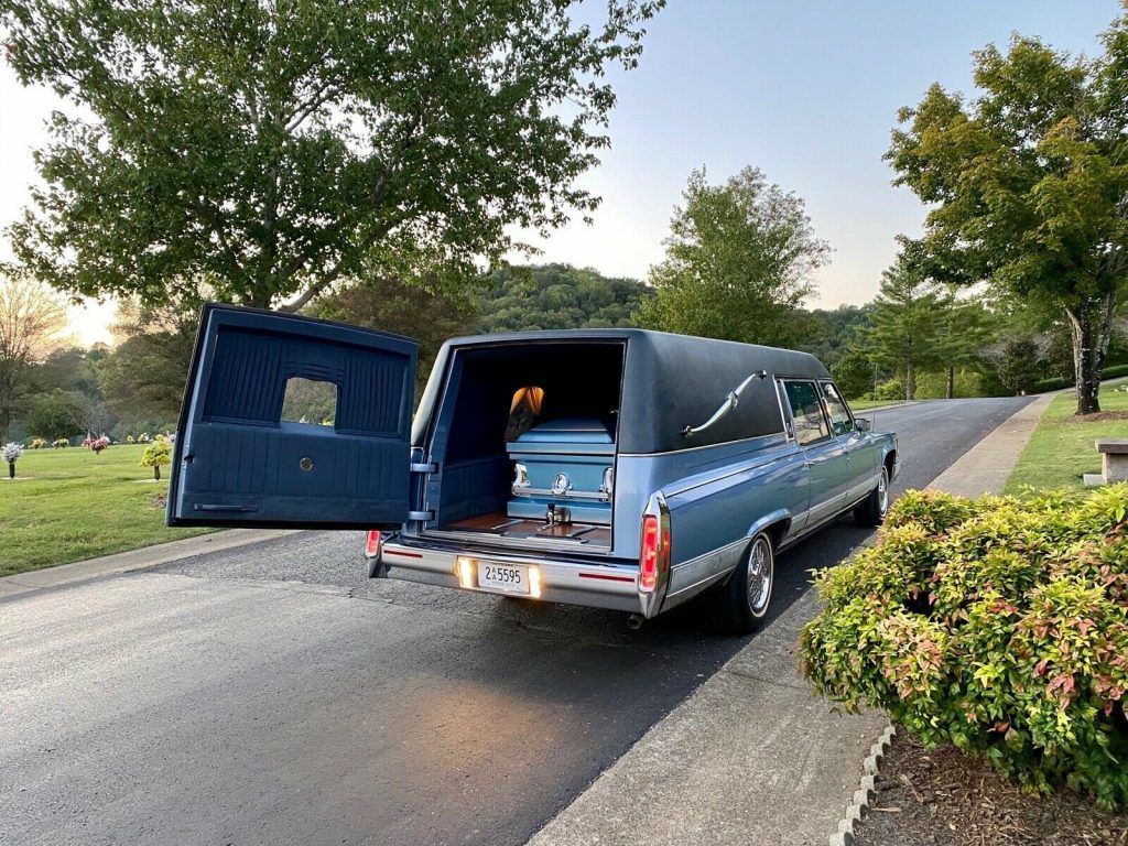 garaged 1991 Cadillac Brougham hearse