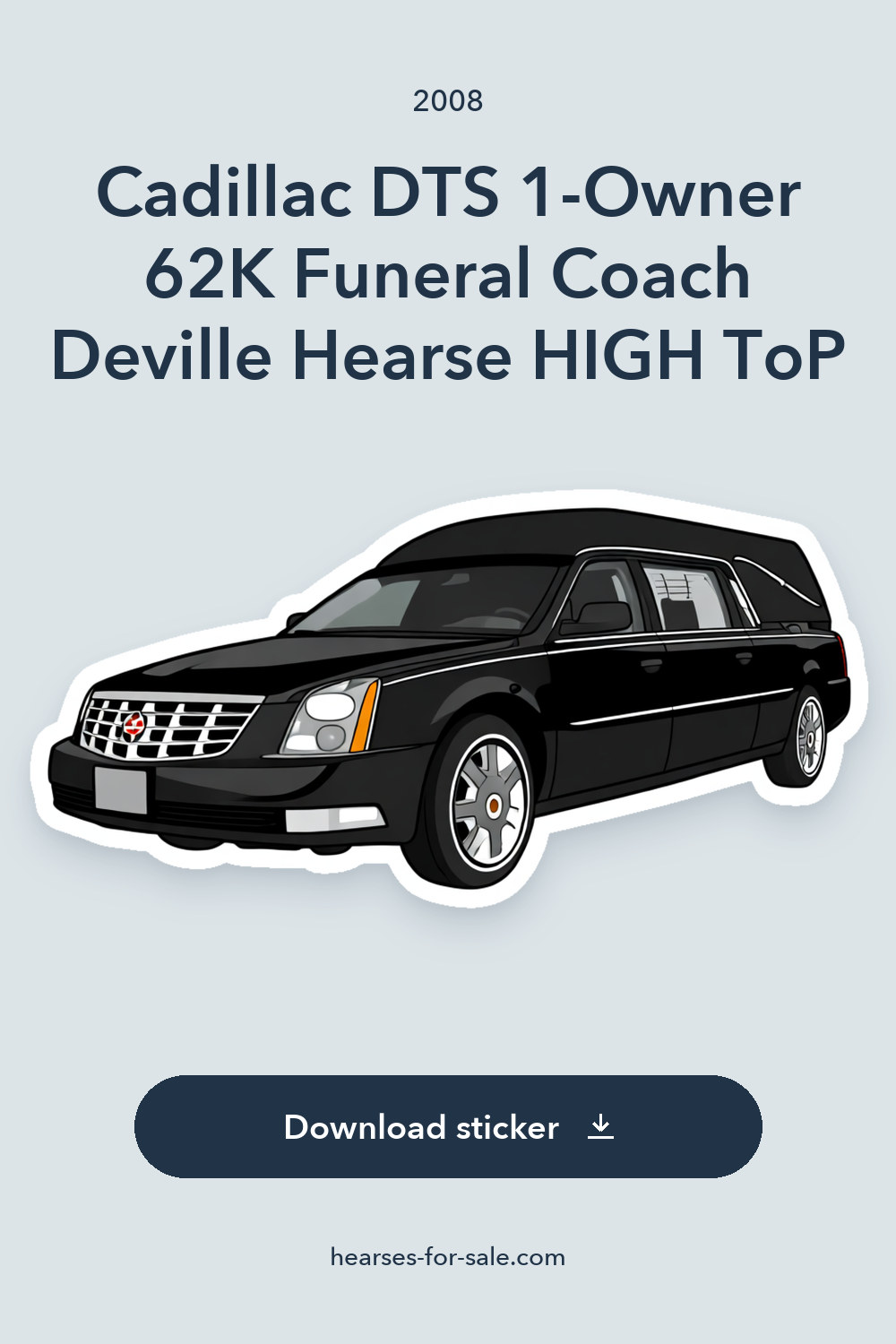2008 Cadillac DTS 1-Owner 62K Funeral Coach Deville Hearse HIGH ToP sticker preview