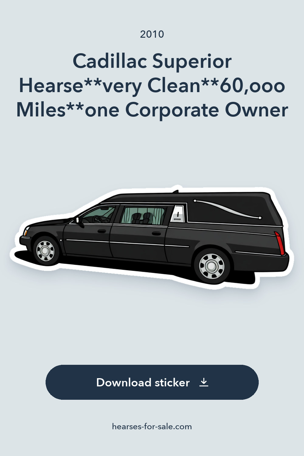 2010 Cadillac Superior Hearse**very Clean**60,ooo Miles**one Corporate Owner sticker preview